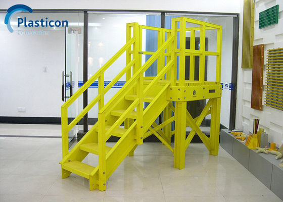হলুদ FRP প্রোফাইল 60MPa-80MPa টেনসিল FRP Pultruded পণ্য