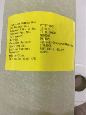 150F গ্যাসকেট রেটযুক্ত FRP ফ্ল্যাঞ্জ EPDM গ্যাসকেট ফাইবার রিইনফোর্সড ফ্ল্যাঞ্জ